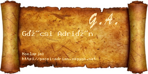 Gácsi Adrián névjegykártya